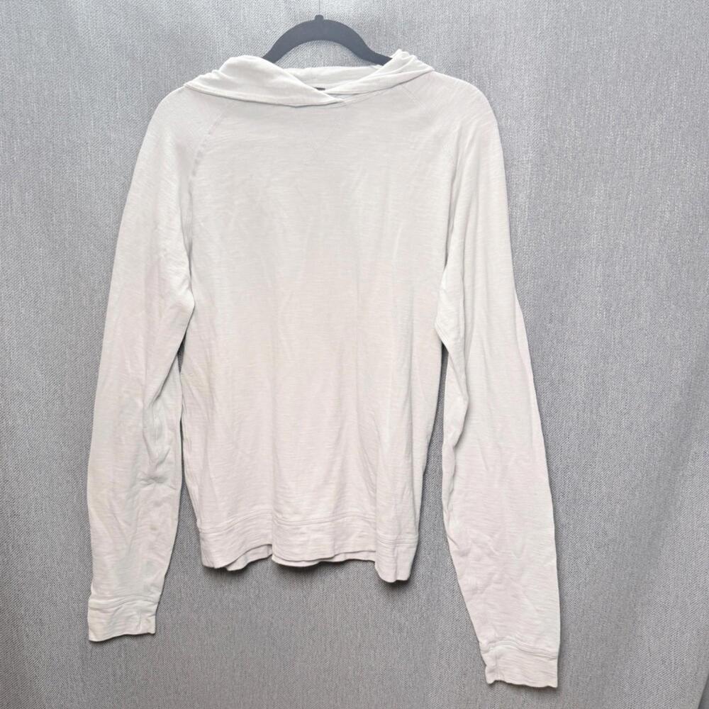 Good Man Brand Men's M White Silver Hooded Long Sleeve Cotton‎